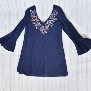 Xhilaration | Bell Lace Floral Embroidered Dress